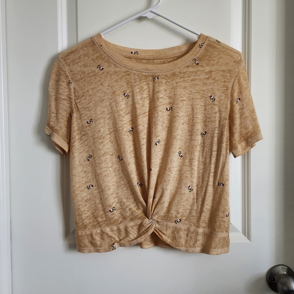 Crop Tie Front T-Shirt